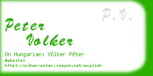 peter volker business card